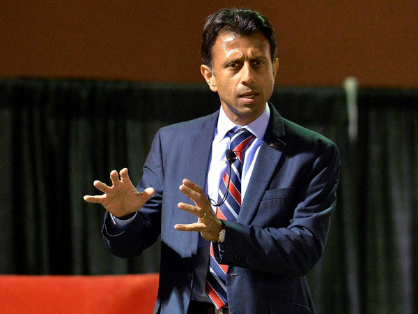 Jindal addresses a group of supporters