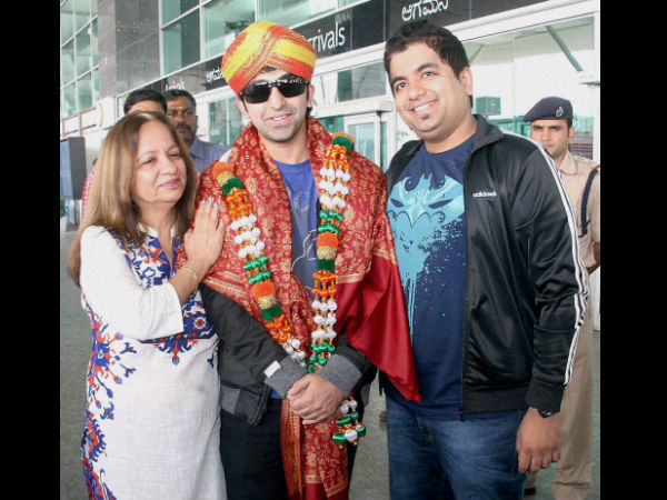 Pankaj with his mother and brother