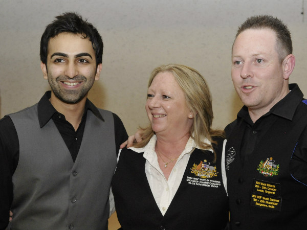Pankaj Advani with Kathy Parashis, Matthew Bolton