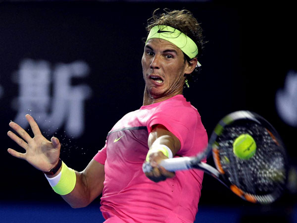Nadal in action at the Australian Open Nadal in action at the Australian Open