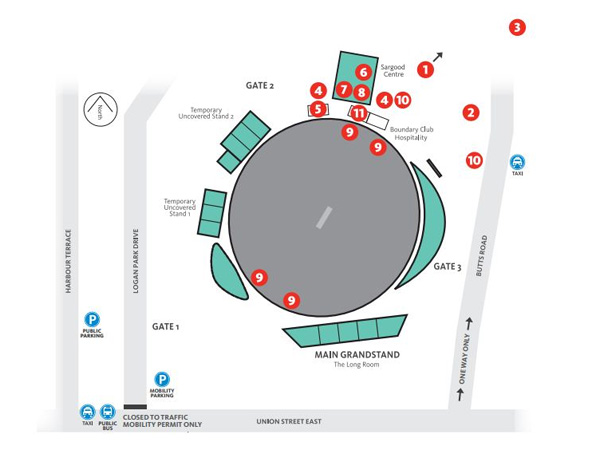 University Oval's venue map University Oval's venue map