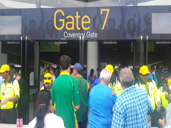 South African fans wait in the queue