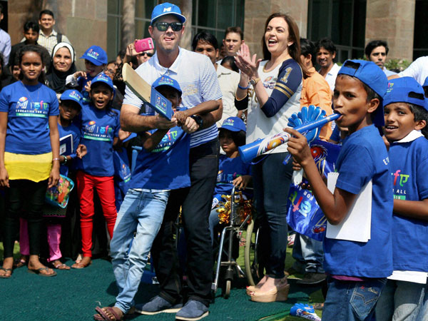 Ricky Ponting with Nita Ambani in Mumbai