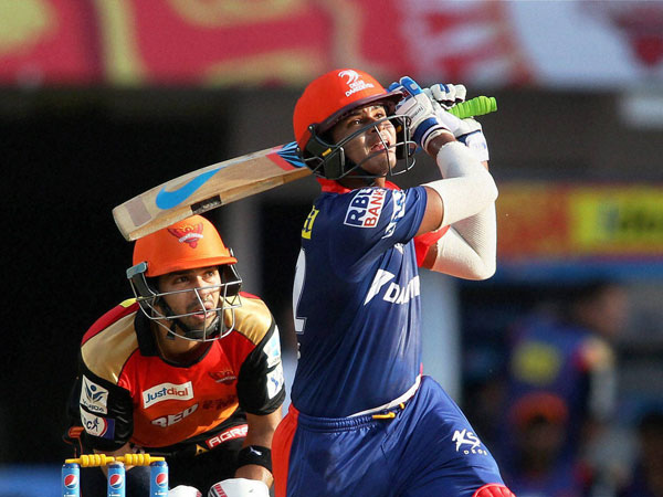 Shreyas Iyer of the Delhi Daredevils hits 