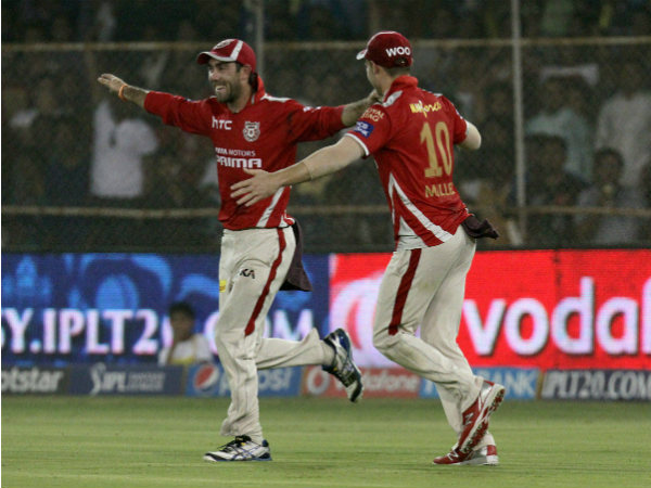 Glenn Maxwell and Miller celebrate a RR wicket