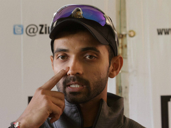 Captain Rahane speaks to the media in Harare