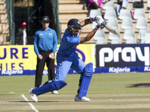 Murali Vijay plays a shot during the 2nd ODI. He scored a half century