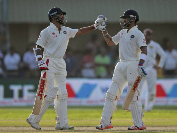 Shikhar and Kohli during their century partnership
