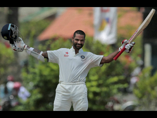 Shikhar's reaction after completing his century