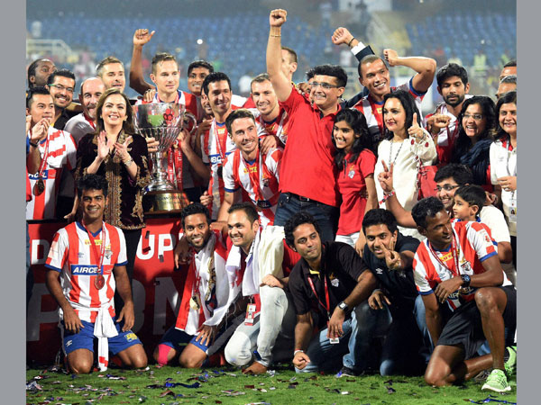 File photo: Atletico de Kolkata celebrating after winning the ISL title last year File photo: Atletico de Kolkata celebrating after winning the ISL title last year