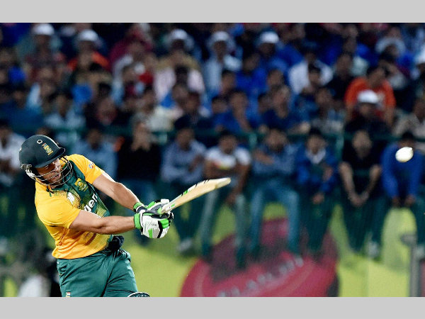 Opener De Villiers plays a shot