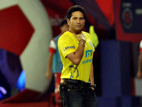 Sachin Tendulkar is seen during the match
