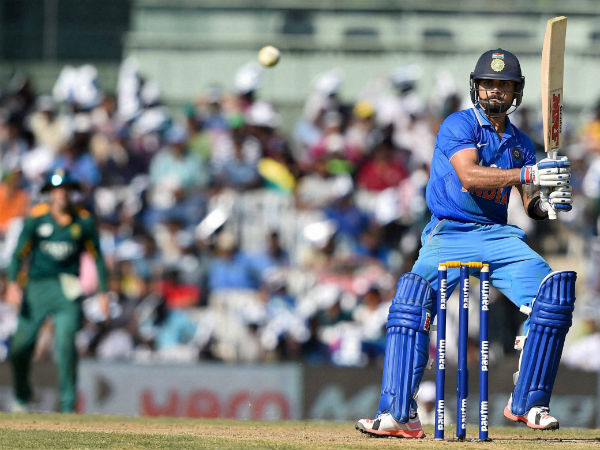 Kohli plays a shot during the 4th ODI