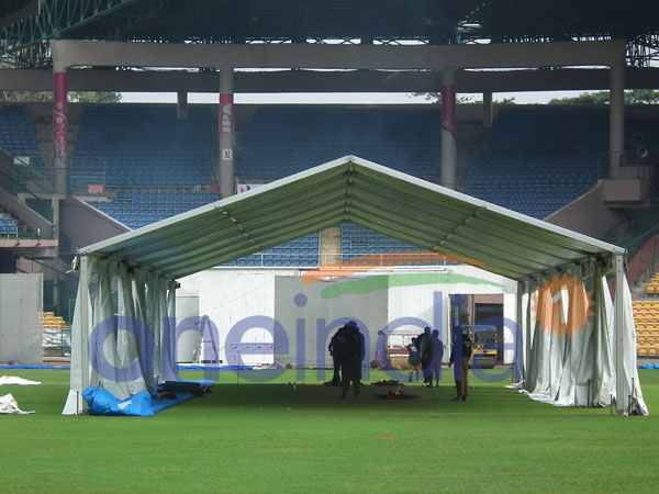 A canopy covering the pitch