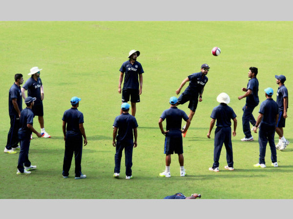 A bit of football for Indian players in Nagpur ahead of the 3rd Test A bit of football for Indian players in Nagpur ahead of the 3rd Test