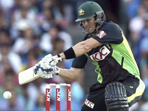 Watson plays a shot en route to his 71-ball 124 not out