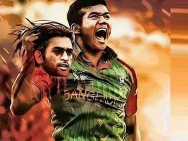 Revenge of Dhoni-Taskin morphed image!