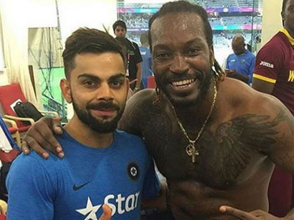 In pics: Kohli gets clicked with WI players