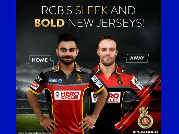 Virat Kohli and AB de Villiers in RCB's new jersey.