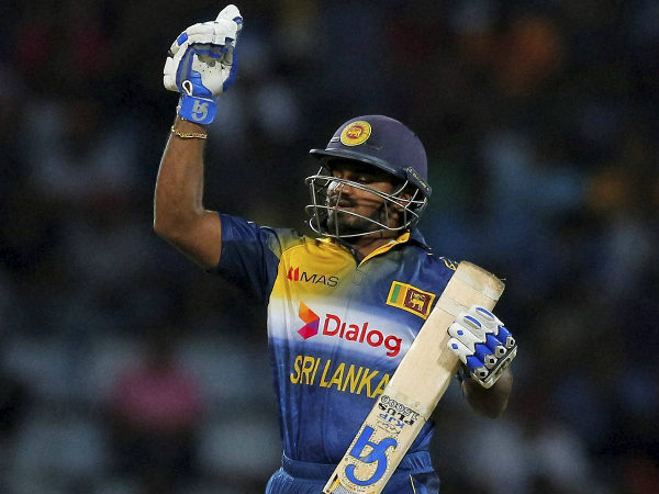 Perera celebrates his ODI half century against West Indies in this November, 2015 file photo in Pallekele
