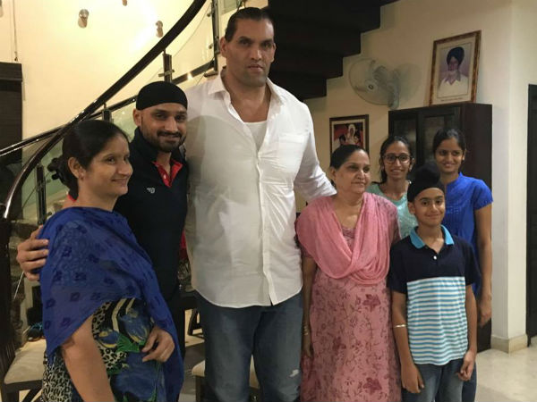 Pics: When Harbhajan met Khali