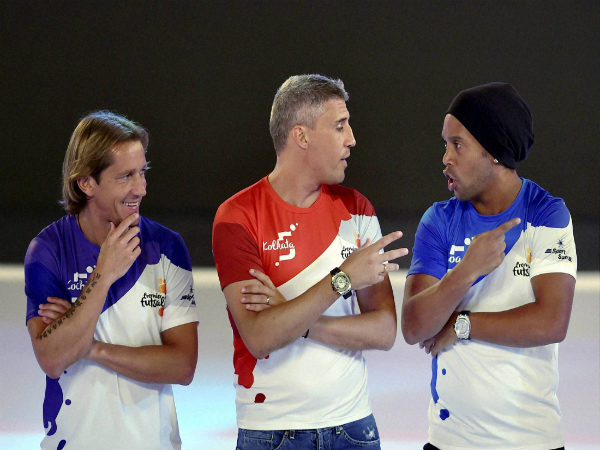 (From left) Michel Salgado, Hernand Crespo, Ronaldinho