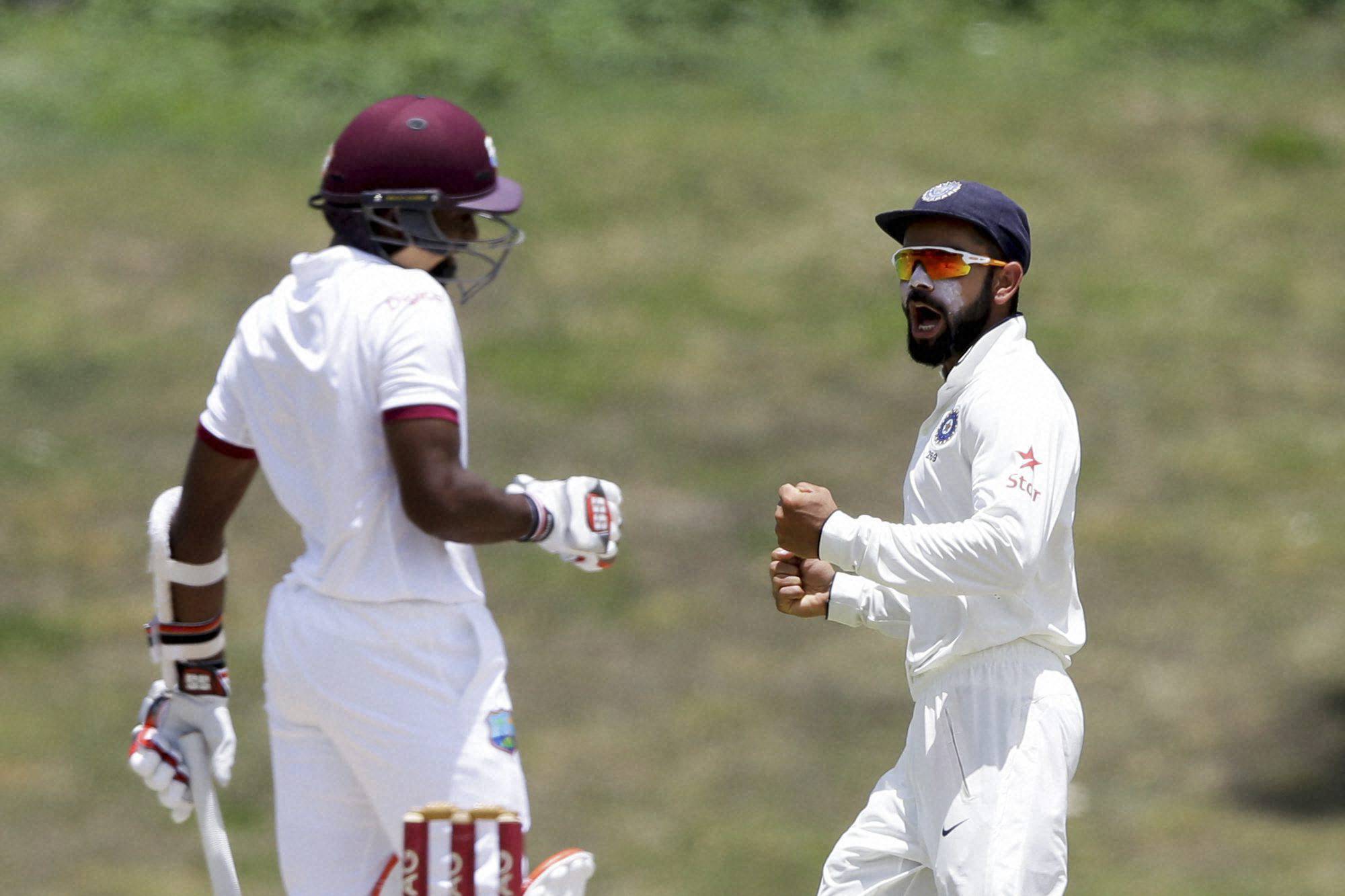 Kohli celebrates fall of wicket