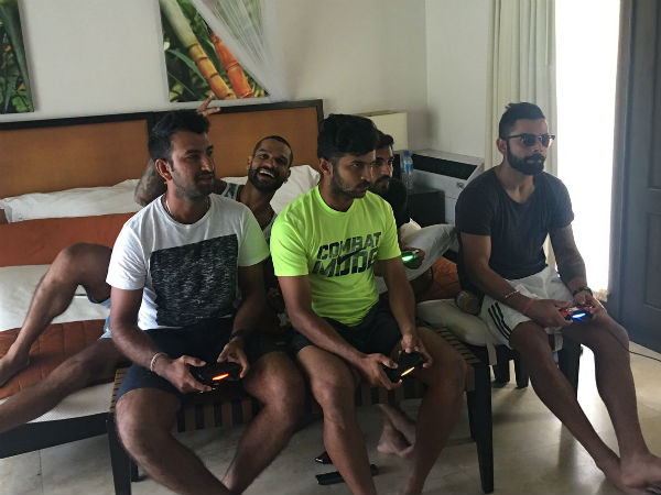 Indian cricketers enjoying free time