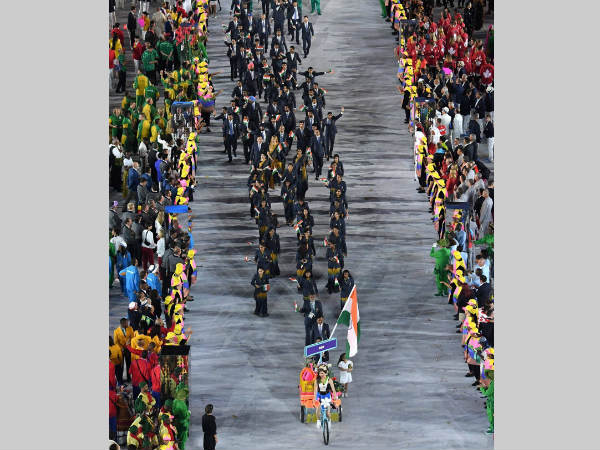 Indian contingent at the Opening Ceremony