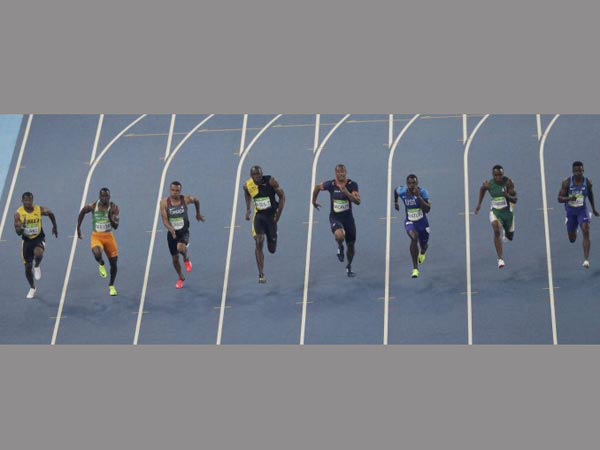 Usain Bolt (fourth from left)