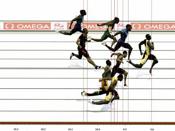 Men's 100-meter final image by Omega