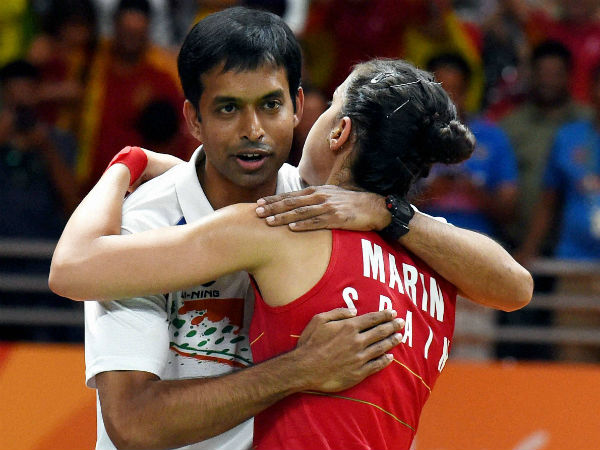 Gopichand congratulates Marin Gopichand congratulates Marin