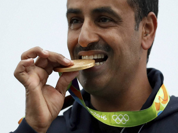 Fehaid Aldeehani, an independent athlete from Kuwait won gold medal at men's double trap event