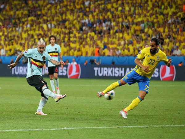 Radja Nainggolan (left) in action for Belgium against Sweden Radja Nainggolan (left) in action for Belgium against Sweden