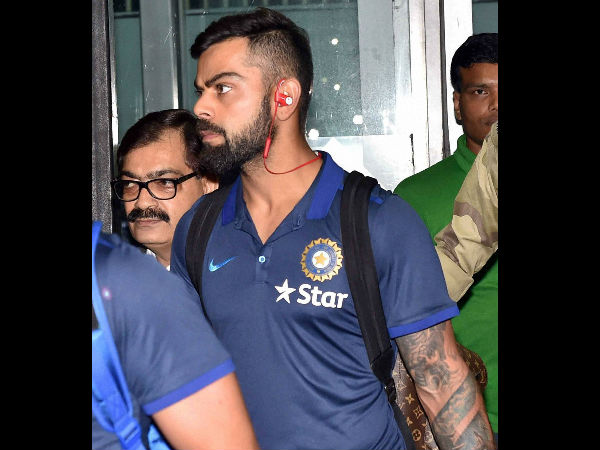 Skipper Virat Kohli arrives in Kolkata