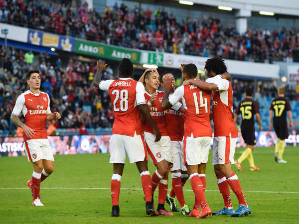 Arsenal players celebrate (Image courtesy: Arsenal FC Twitter handle) Arsenal players celebrate (Image courtesy: Arsenal FC Twitter handle)