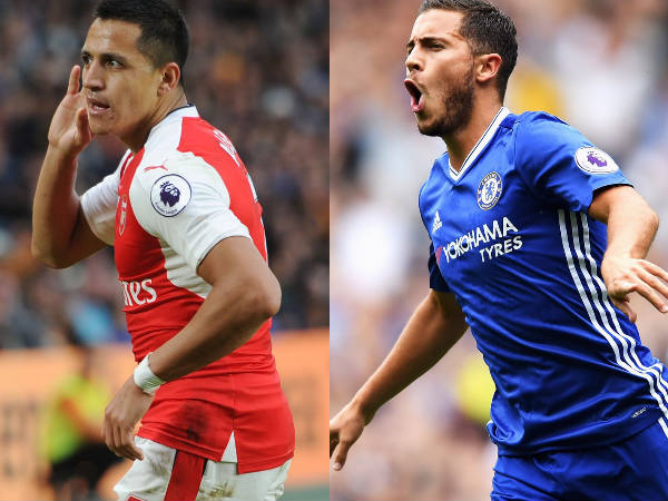 Alexis Sanchez and Eden Hazard (Image courtesy; Arsenal FC and Chelsea FC Twitter handle) Alexis Sanchez and Eden Hazard (Image courtesy; Arsenal FC and Chelsea FC Twitter handle)