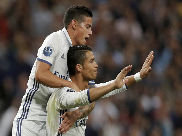 Cristiano Ronaldo celebrates after scoring Cristiano Ronaldo celebrates after scoring