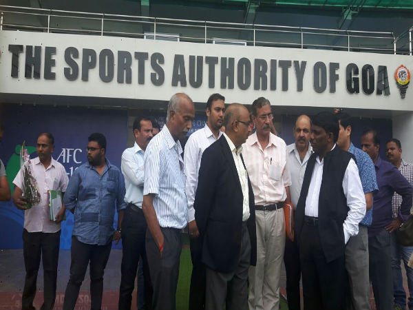 Goa Sports Minister Ramesh Tawadkar (Image courtesy: Vijay Goel Twitter handle) Goa Sports Minister Ramesh Tawadkar (Image courtesy: Vijay Goel Twitter handle)