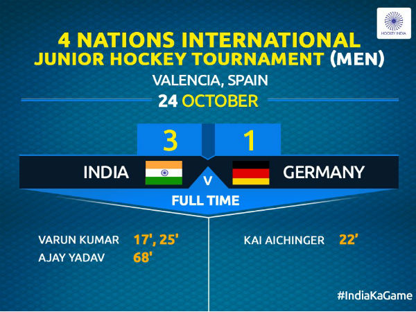 Indian hockey colts beat Germany