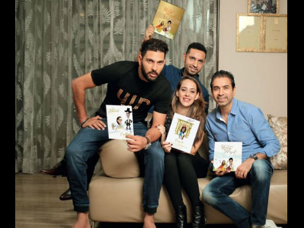 Yuvraj's cricket themed wedding card