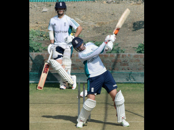 English side sweats it out in the nets
