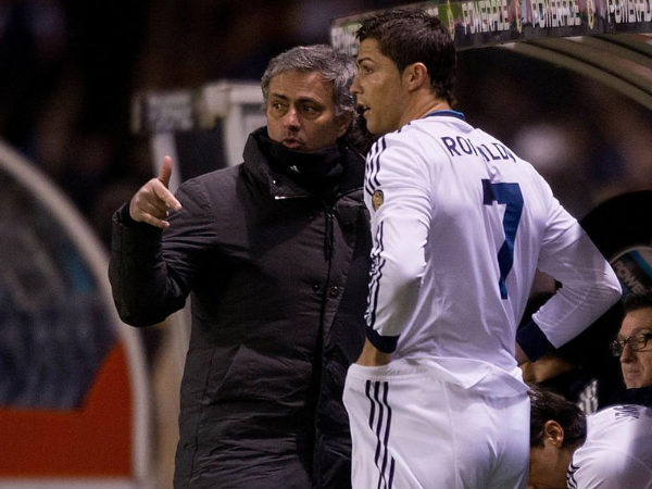 Cristiano Ronaldo with Jose Mourinho (Image courtesy: Twitter)