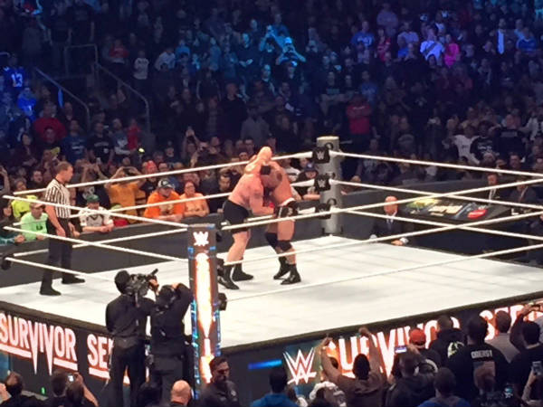 Goldberg and Brock Lesnar (Image courtesy: WWE 2k17 Twitter handle)