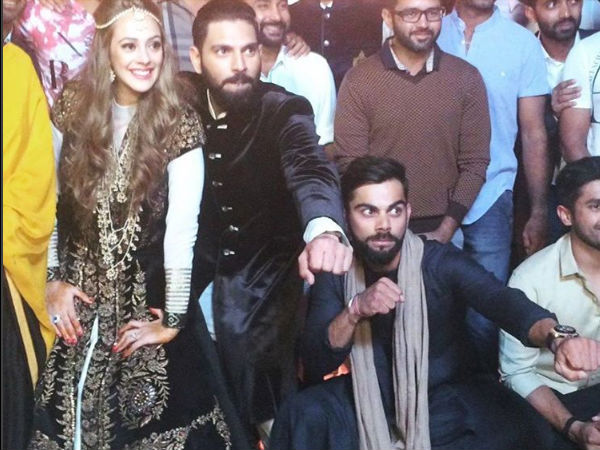 Team India attends Yuvraj's pre-wedding celebration