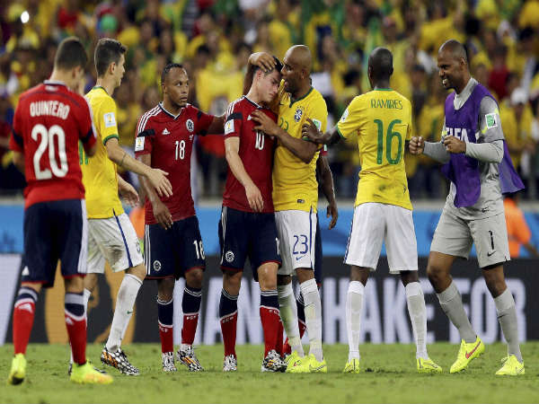 Brazil (yellow) Vs Colombia (red) Brazil (yellow) Vs Colombia (red)