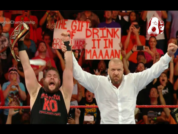 Triple H betrayed Rollins by making Owens, the champion (image courtesy Youtube) Triple H betrayed Rollins by making Owens, the champion (image courtesy Youtube)