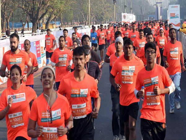 Participants running during Kolkata Marathon
