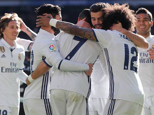 Real Madrid players celebrate (Image courtesy: Real Madrid Twitter handle) Real Madrid players celebrate (Image courtesy: Real Madrid Twitter handle)