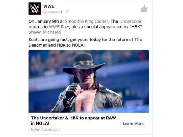 The deleted Facebook post (Image courtesy: WrestlingInc)